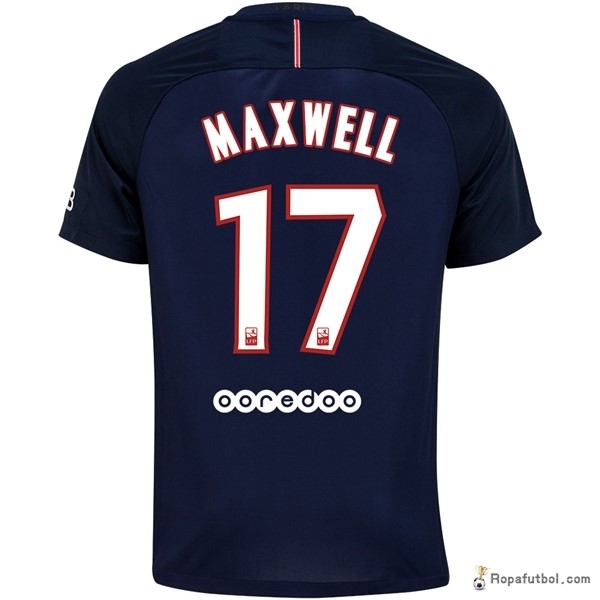 Camiseta Paris Saint Germain Replica Primera Ropa Maxwell 2016/17 Azul